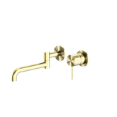 Mecca Wall Basin/Bath Nero Mixer Swivel Spout 225mm - Brushed Gold
