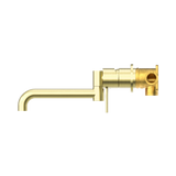 Mecca Wall Basin/Bath Nero Mixer Swivel Spout 225mm - Brushed Gold Nr221910Rbg
