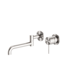 Mecca Wall Basin/Bath Nero Mixer Swivel Spout 225mm - Brushed Nickel
