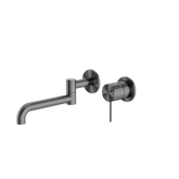 Mecca Wall Basin/Bath Nero Mixer Swivel Spout 225mm - Gunmetal