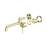 Nero Mecca Wall Basin/Bath Mixer Swivel Spout 225Mm Trim Kits Only - Brushed Gold