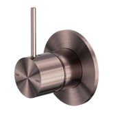 Mecca Shower Nero Mixer Handle Up 80mm Plate - Brushed Bronze