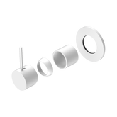 Nero Mecca Shower Mixer Handle Up 80Mm Plate Trim Kits Only - Matte White