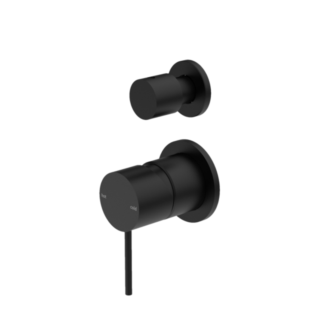 Nero Mecca Shower Mixer With Divertor Separate Back Plate - Matte Black Nr221911Smb