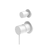 Mecca Shower Nero Mixer With Divertor Separate Back Plate - Matt White