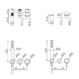 Nero Mecca Shower Mixer Diverter System Separate Back Plate Trim Kits Only - Brushed Bronze