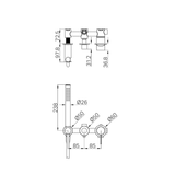 Mecca Shower Nero Mixer Diverter System Separate Back Plate - Brushed Nickel