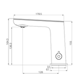 Claudia Sensor Nero Mixer With Black Top Display - Brushed Nickel