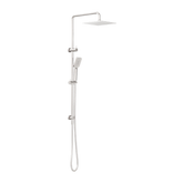 Nero Square Project Twin Shower - Brushed Nickel