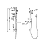 Nero Dolce Project Rail Shower - Brushed Nickel