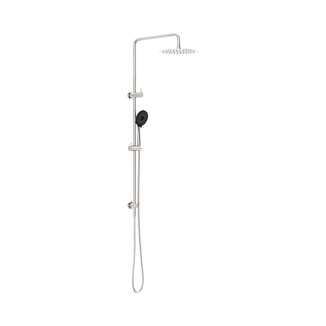 Round Project Twin Nero Shower 4 Star Rating - Brushed Nickel