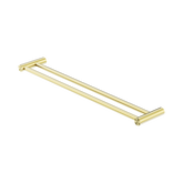 Nero New Mecca Double Towel Rail 600Mm - Brushed Gold