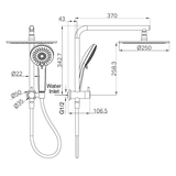 Mecca 2 In 1 Twin Nero Shower - Brushed Gold