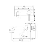 Nero Dolce Wall Basin/Bath Mixer - Gunmetal