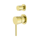 Nero Dolce Shower Mixer With Diverter Separate Back Plate - Brushed Gold
