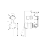 Nero Dolce Shower Mixer With Diverter Separate Back Plate - Brushed Gold