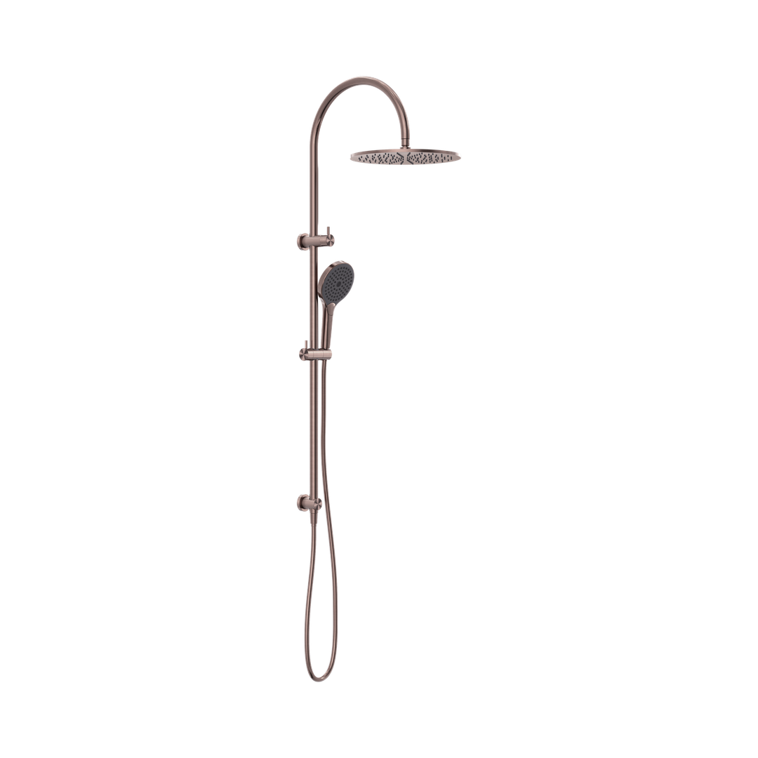 Nero Opal Twin Shower With Air Shower Ii - Brushed Bronze