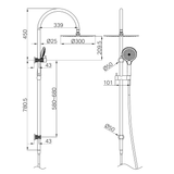 Nero Opal Twin Shower With Air Shower II - Graphite