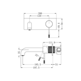 Nero Opal Wall Basin/Bath Mixer - Brushed Bronze