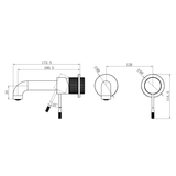 Nero Opal Wall Basin/Bath Mixer 160mm Spout Separate Back Plate - Brushed Bronze