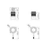 Nero Opal Shower Mixer 60Mm Plate - Brushed Bronze