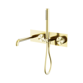 Nero Opal Progressive Shower System With Spout 250Mm - Brushed Gold
