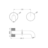 Nero Opal Progressive Wall Basin/Bath Set 160Mm - Brushed Bronze
