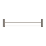 Nero Opal Double Towel Rail - Brushed Nickel 600mm