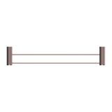 Nero Opal Double Towel Rail - Brushed Bronze 600mm