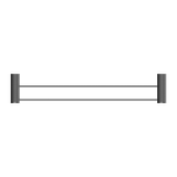 Nero Opal Double Towel Rail 600mm - Graphite