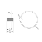 Nero Opal Towel Ring - Brushed Nickel