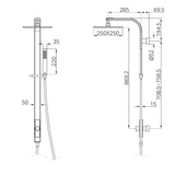 Rain Square Nero Shower Set Single Hose Shower - Chrome