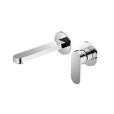 Ecco Wall Basin/Bath Nero Mixer Separate Back Plate - Chrome