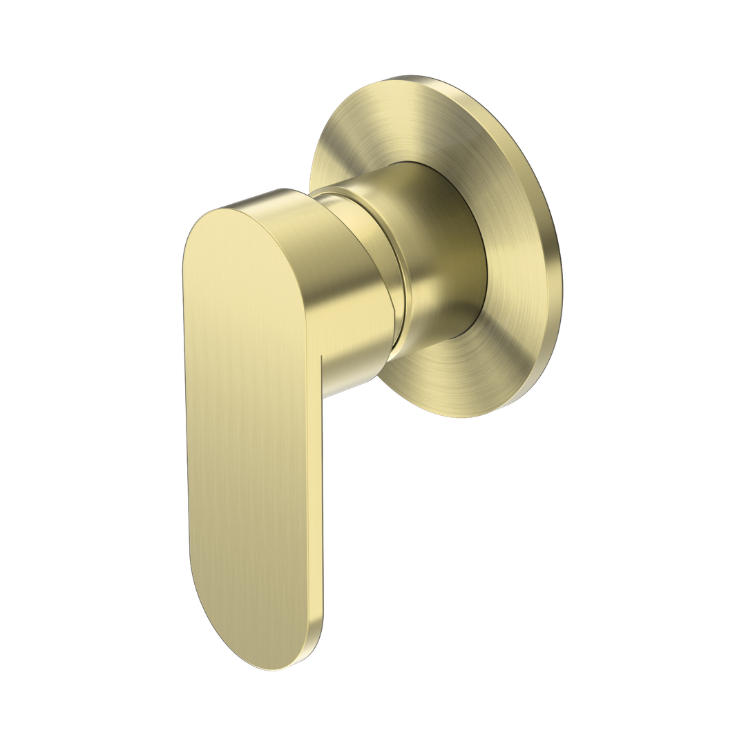 Nero Ecco Shower Mixer 80Mm Round Plate - Brushed Gold