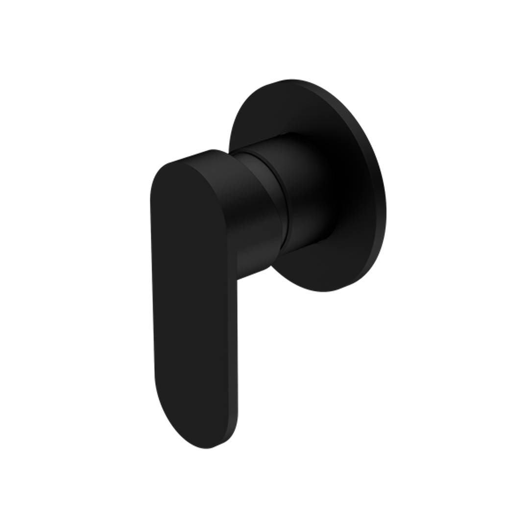 Nero Ecco Shower Mixer 80mm Round Plate - Matte Black