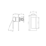 Nero Celia Shower Mixer Rectangular Backplate - Matte Black