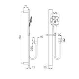 Nero Rain 3 Function Rail Shower - Chrome