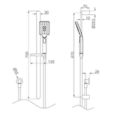 Bianca/Ecco Nero Shower Rail - Brushed Gold