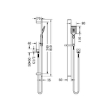 Nero Celia New Shower Rail - Chrome