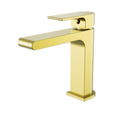 Bianca Nero Basin Mixer Straight Spout Brushed Gold