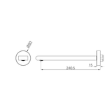 Nero Bianca Fixed Bath Spout Only 240Mm - Chrome