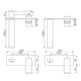 Bianca Wall Basin Nero Mixer Shower - Chrome