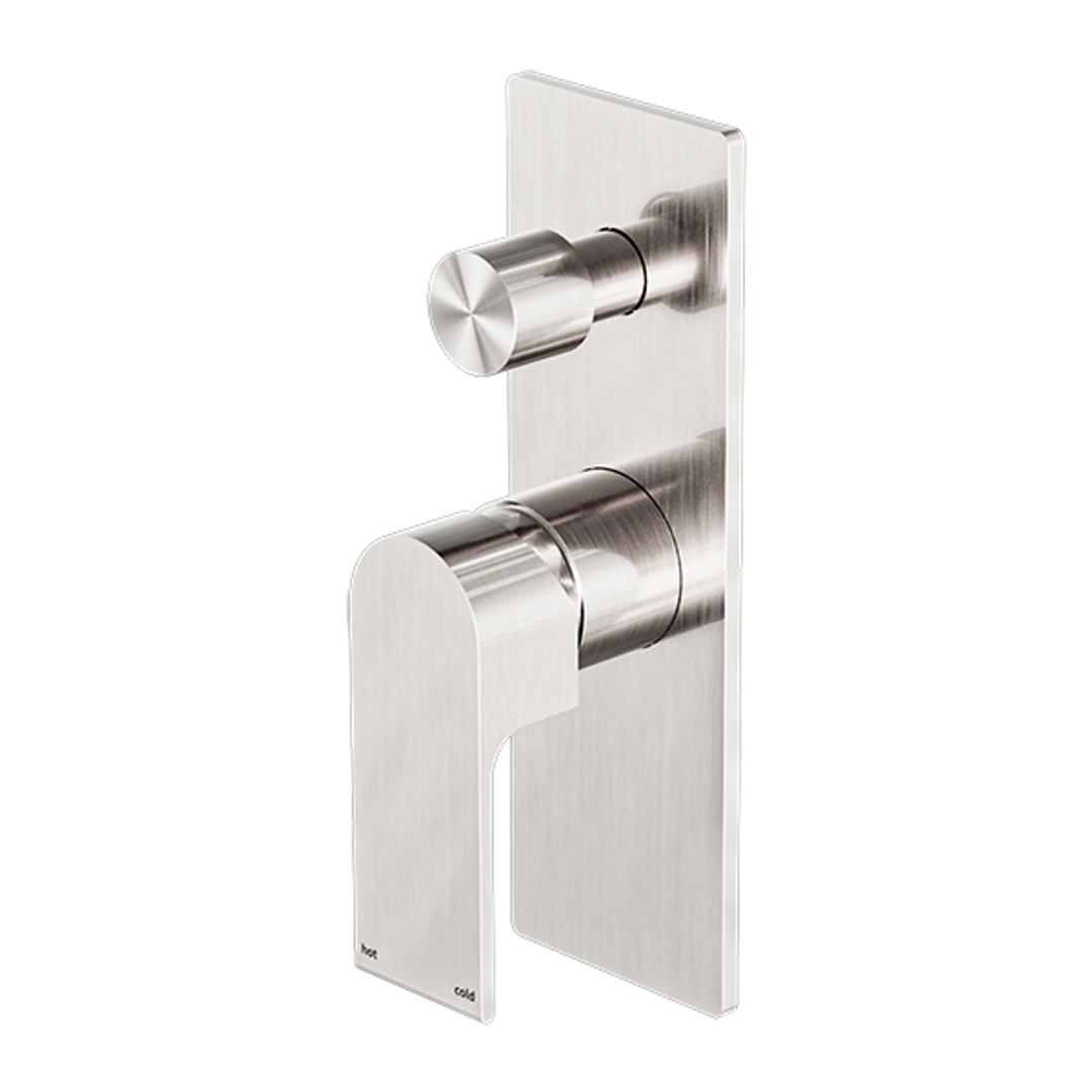 Nero Bianca Shower Mixer With Divertor Shower - Brushed Nickel
