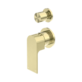 Nero Bianca Shower Mixer With Diverter Separate Back Plate - Brushed Gold