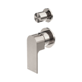 Nero Bianca Shower Mixer With Diverter Separate Back Plate - Brushed Nickel