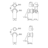 Nero Bianca Shower Mixer With Diverter Separate Back Plate - Gunmetal