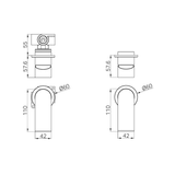 Bianca Shower Nero Mixer 60mm Plate - Brushed Gold