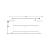 Nero Dolce 700Mm Double Towel Rail - Brushed Nickel