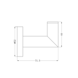 Dolce Nero Robe Hook Shower - Brushed Nickel