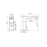 Electronic Basin Nero Tap Shower - Chrome